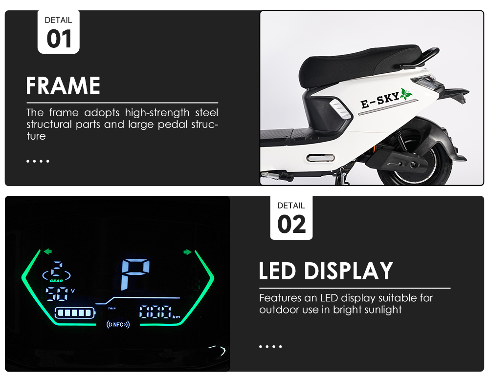 Powerful Electric Moped Motorcycle